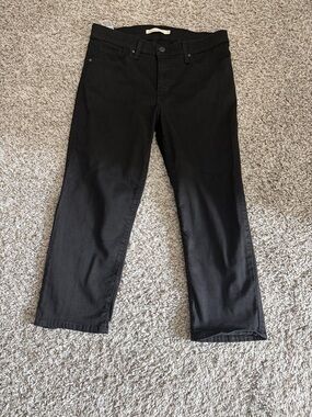 Levi's Black Straight Crop Jeans Capris